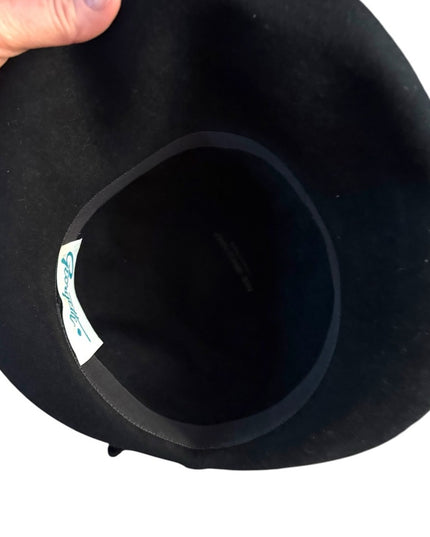 Elegant Vintage 1960s Georgette Black felt fancy Women's Hat