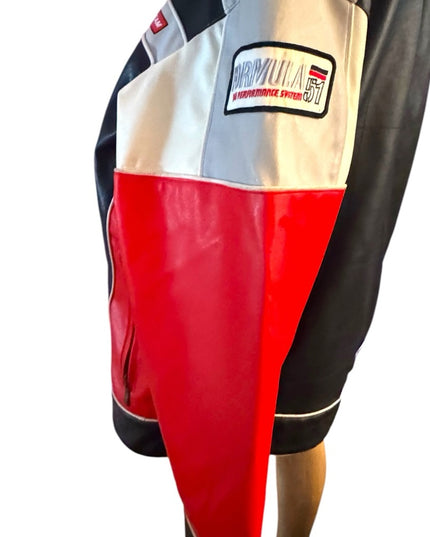 Mens Stardom 2XL Racing Memorabilia Black Red Jacket patches