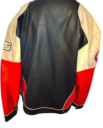 Mens Stardom 2XL Racing Memorabilia Black Red Jacket patches