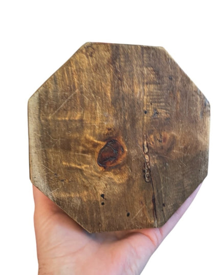 Antique solid wood hand made Wooden Hexagonal locking trinket jewelry Box