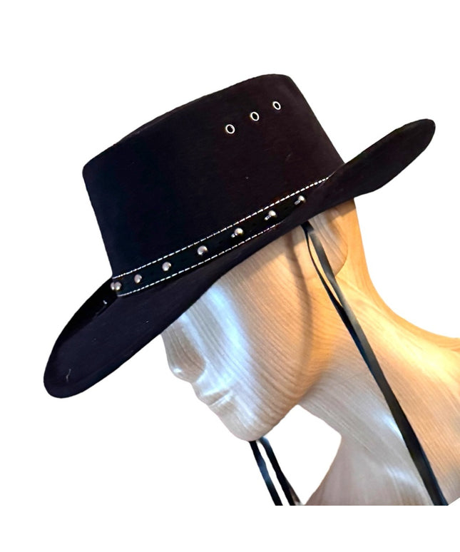 Black Vintage Southwestern Studded Women's cowboy  Hat