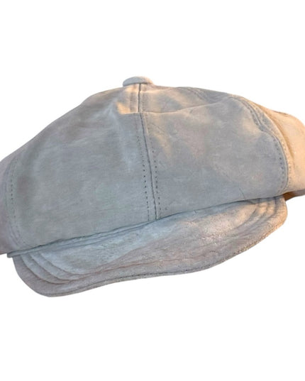 Luxurious vintage tan leather Liz Claiborne Tan news boy Hat