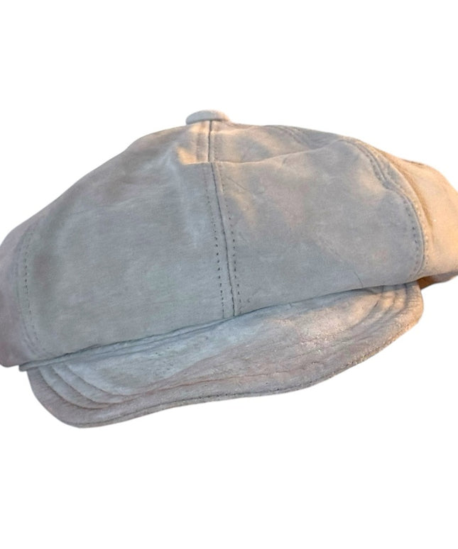 Luxurious vintage tan leather Liz Claiborne Tan news boy Hat