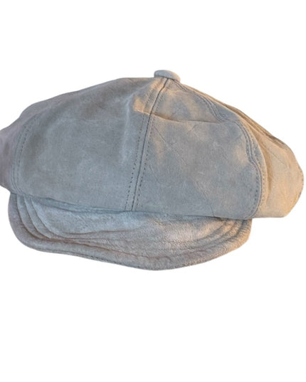 Luxurious vintage tan leather Liz Claiborne Tan news boy Hat