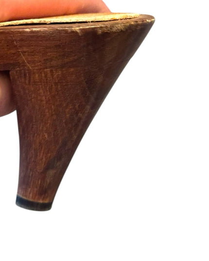 MIU MIU Lovely Wooden Orange Leather MULES Bow Slide Sandals