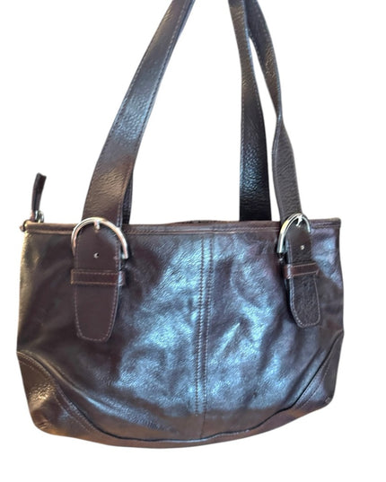 Elegant Vintage Brown Leather Tote Bag purse hobo