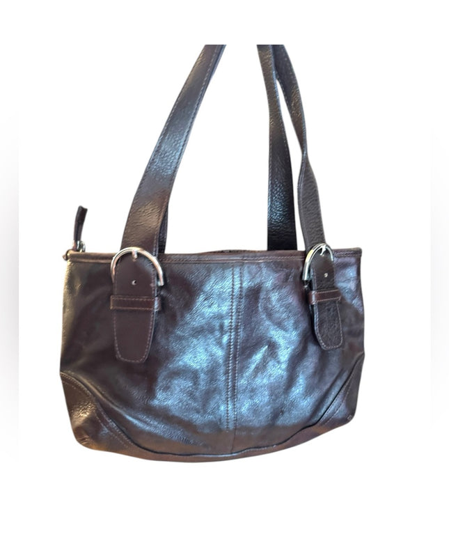 Elegant Vintage Brown Leather Tote Bag purse hobo