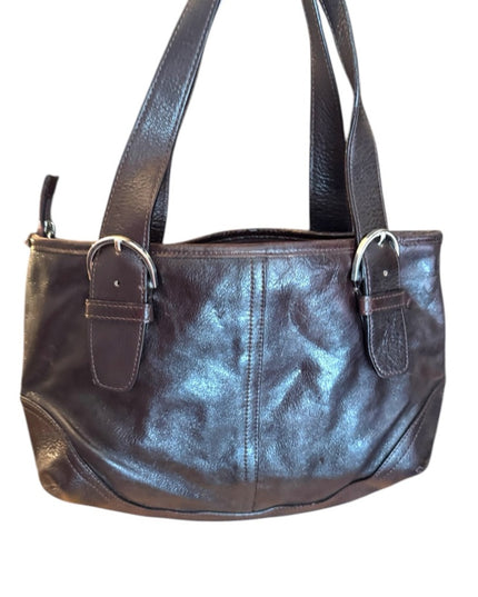 Elegant Vintage Brown Leather Tote Bag purse hobo
