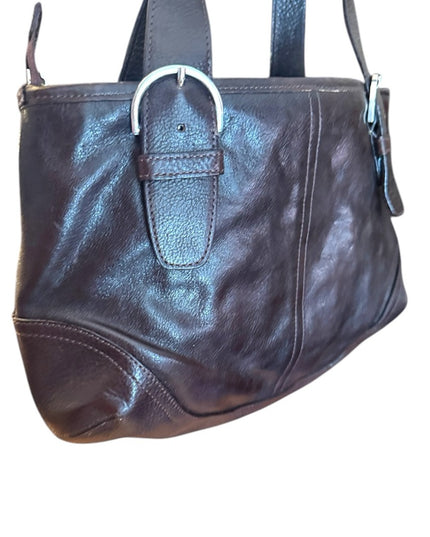 Elegant Vintage Brown Leather Tote Bag purse hobo