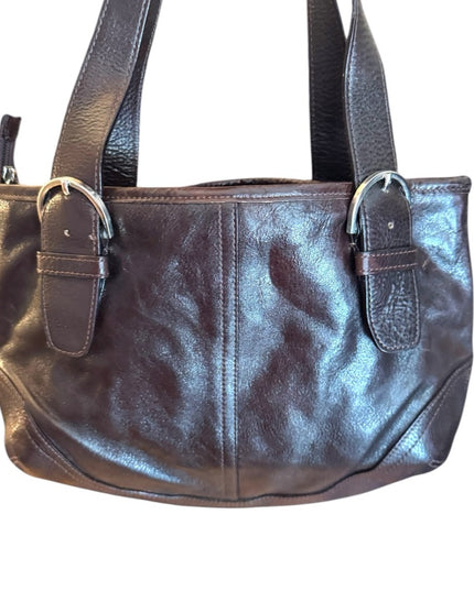 Elegant Vintage Brown Leather Tote Bag purse hobo