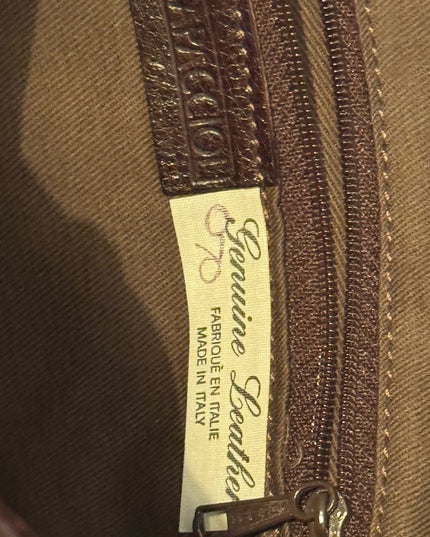 Elegant Vintage Brown Leather Tote Bag purse hobo