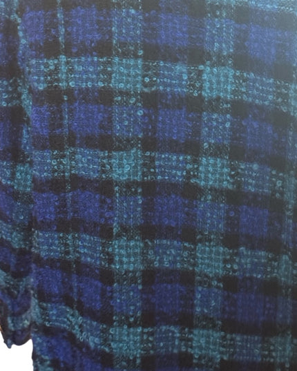 Vintage 1960s Vasmant Paris Holt Renfrew Blue and Green Plaid Tweed Blazer