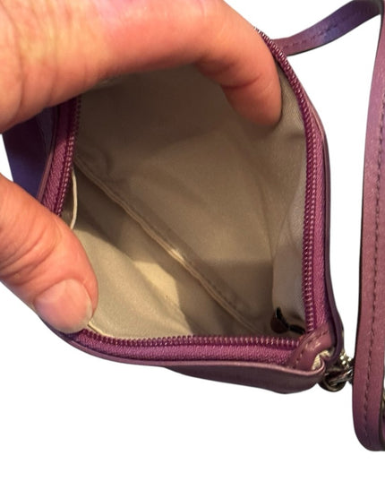 Coach Purple Leather  Wristlet Bag