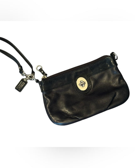 Coach Black Leather Wristlet
