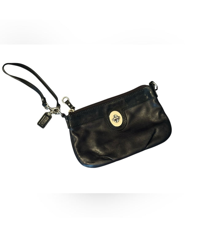 Coach Black Leather Wristlet