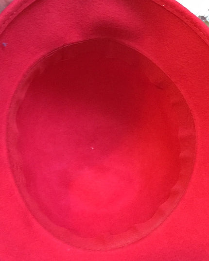 Vintage RED felt doeskin Bucket Hat Nautical