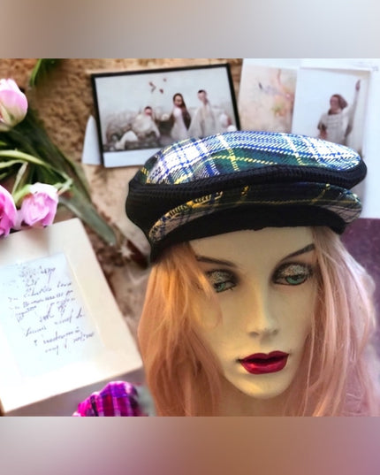 - Vintage Tartan Scottish Hat Sz small beret