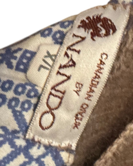 QIVIUK by Nando cardigan NWOT Brown Cashmere Handmade Cardigan Leaf Pattern