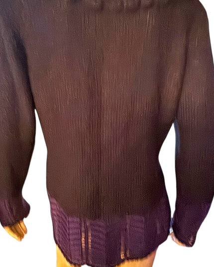 Vintage Valenti Paris Back and Purple Chevron Fancy Women's Sweater Cardigan