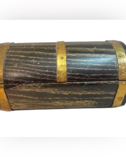 Antique Heavy Black Oak Wood Brass Finish box