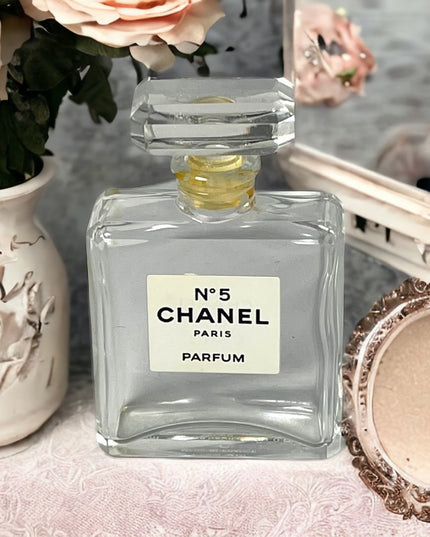 - Vintage Crystal glass Chanel perfume bottle 1oz