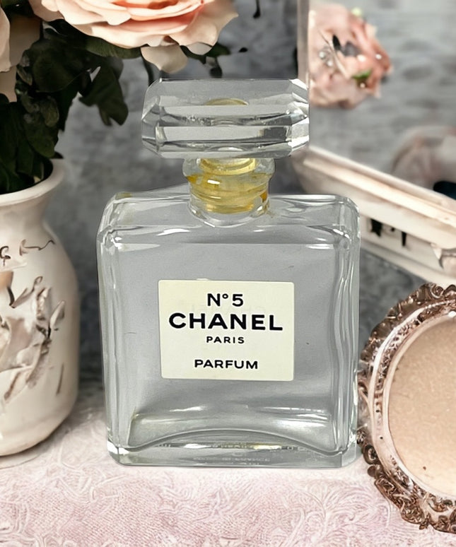 - Vintage Crystal glass Chanel perfume bottle 1oz