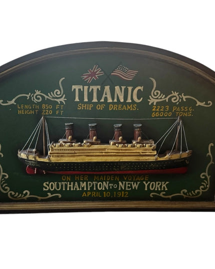 Vintage Titanic Ship of Dreams Wall Plaque 3D