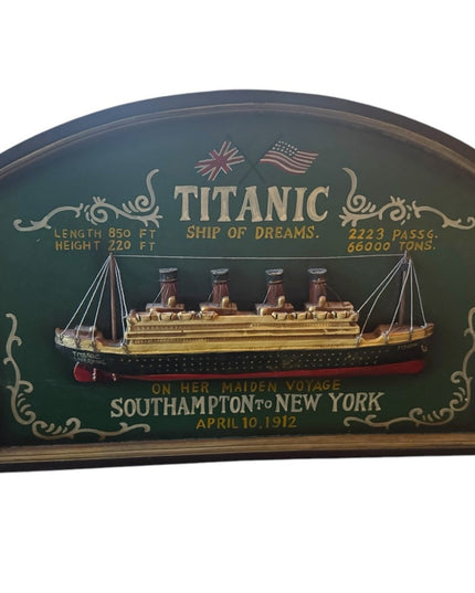 Vintage Titanic Ship of Dreams Wall Plaque 3D