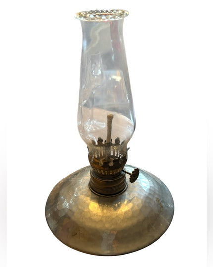 Vintage original Atelier Bernard Chaudron pewter oil lamp made in Quebec, Canada