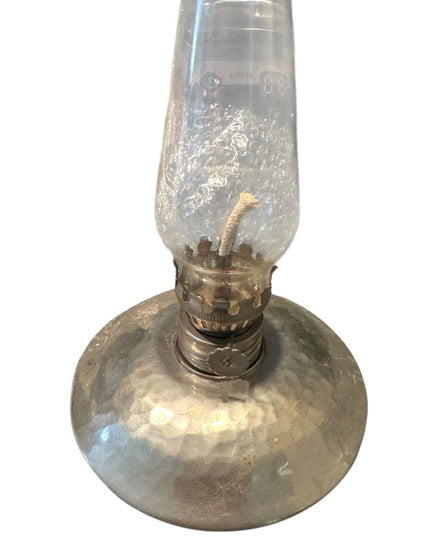 Vintage original Atelier Bernard Chaudron pewter oil lamp made in Quebec, Canada