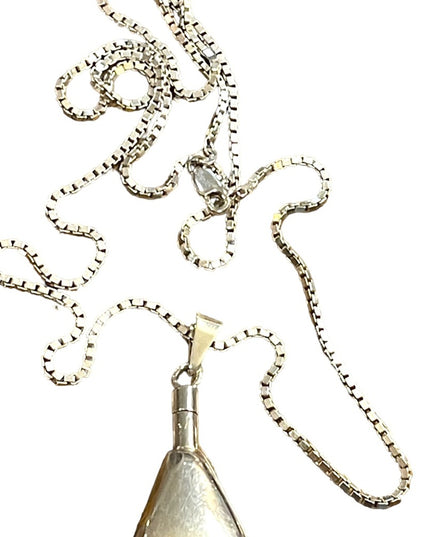 Sterling silver 925 Taxco poison perfume bottle pendant necklace box cha…