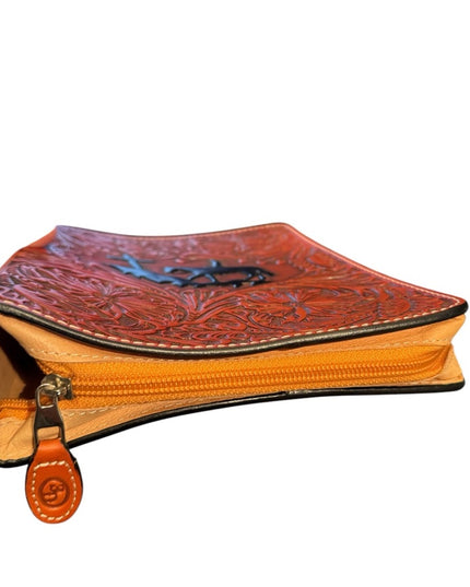 Embossed 3D Leather Journal with Cross and Horse Design Bible book cover