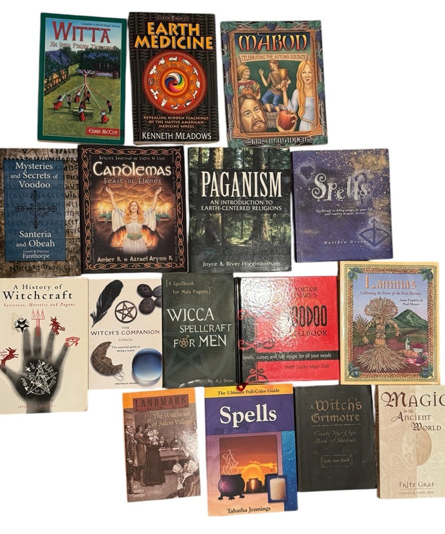 WICCA HUGE LOT 16 pcs of Spiritual Witchcraft Books Spells Voodoo Pagan …