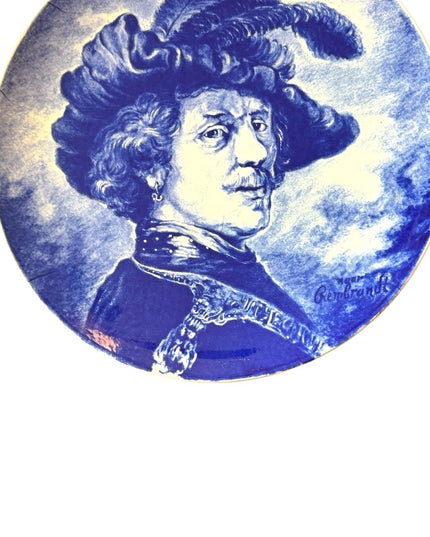 Vintage Boch Freres La Louviere Delft Belgium 11.5" Wall Plates Woman Man x2pc