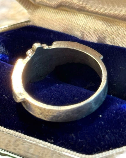Vintage mens sterling silver 925 military pilot  wings air force band ri…