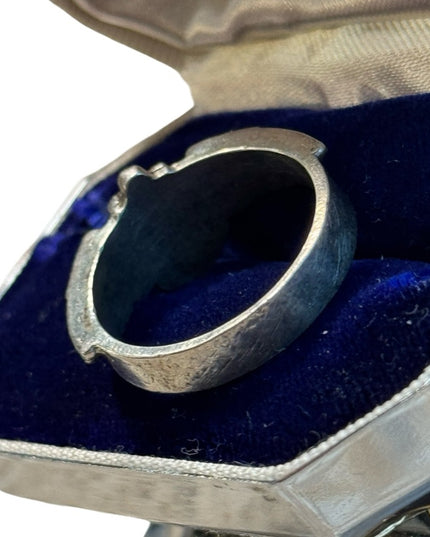 Vintage mens sterling silver 925 military pilot  wings air force band ri…