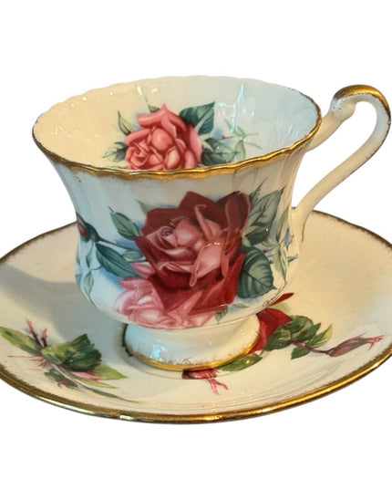 Vintage Christian Dior Floral Roses Paragon Teacup Set RARE