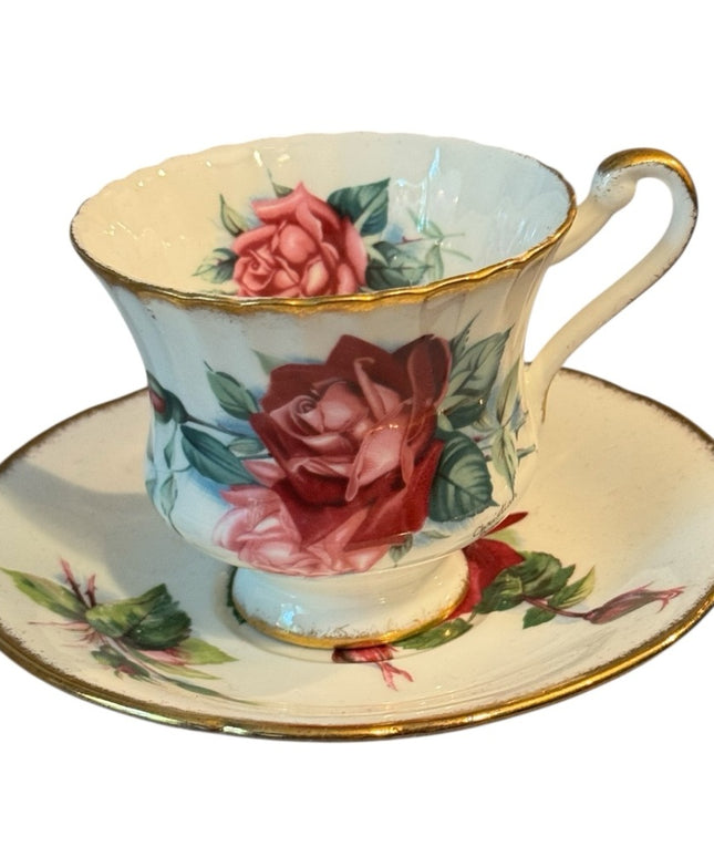 Vintage Christian Dior Floral Roses Paragon Teacup Set RARE