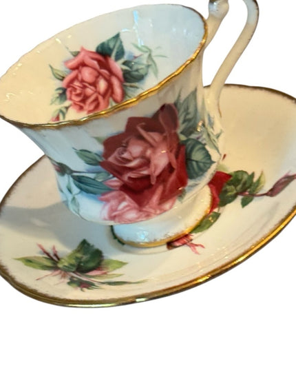 Vintage Christian Dior Floral Roses Paragon Teacup Set RARE