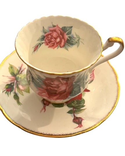 Vintage Christian Dior Floral Roses Paragon Teacup Set RARE