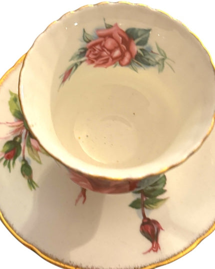 Vintage Christian Dior Floral Roses Paragon Teacup Set RARE