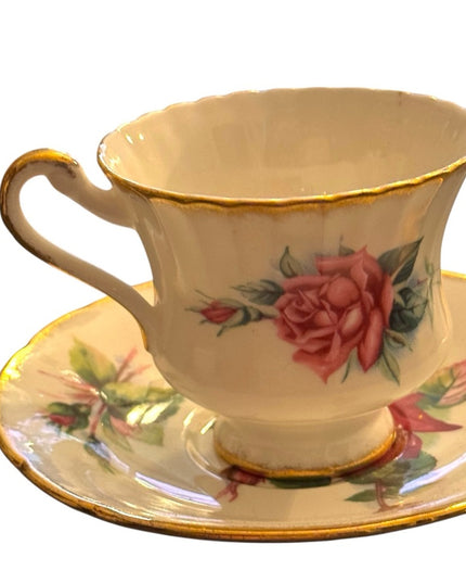 Vintage Christian Dior Floral Roses Paragon Teacup Set RARE