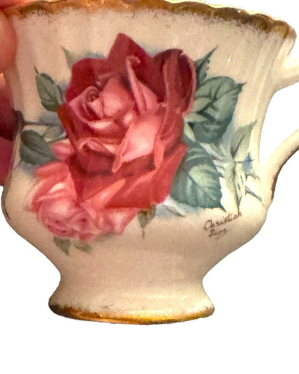 Vintage Christian Dior Floral Roses Paragon Teacup Set RARE