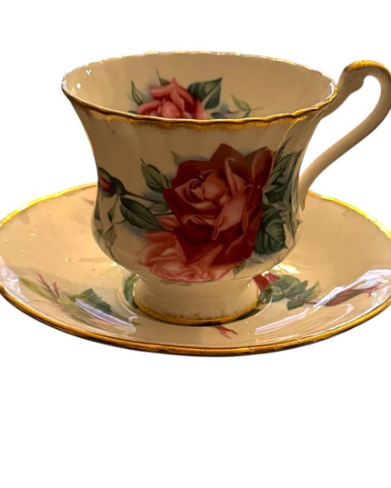 Vintage Christian Dior Floral Roses Paragon Teacup Set RARE