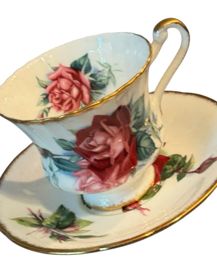 Vintage Christian Dior Floral Roses Paragon Teacup Set RARE