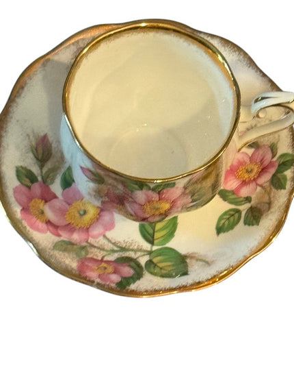 Royal Albert Floral Teacup SET Gold Accents Flowers bone China  Prairie Rose