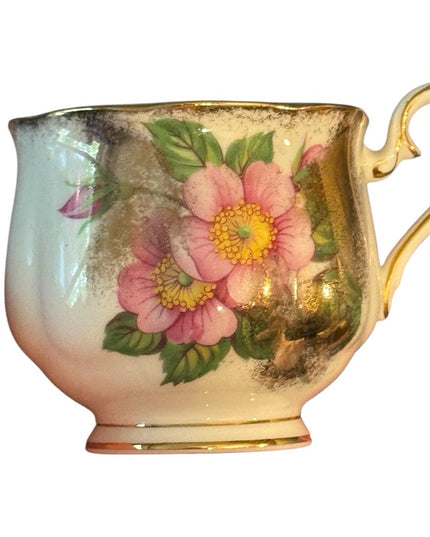 Royal Albert Floral Teacup SET Gold Accents Flowers bone China  Prairie Rose