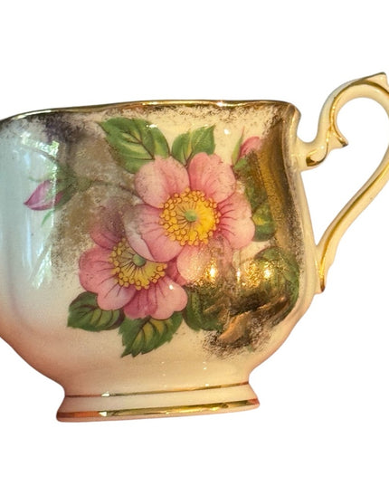 Royal Albert Floral Teacup SET Gold Accents Flowers bone China  Prairie Rose
