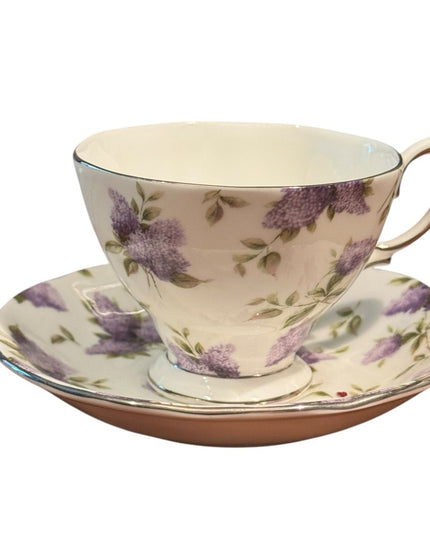 VTG RARE Royal Albert Archive Collection Lilac Lane Platinum  Tea cup Saucer