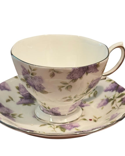 VTG RARE Royal Albert Archive Collection Lilac Lane Platinum  Tea cup Saucer
